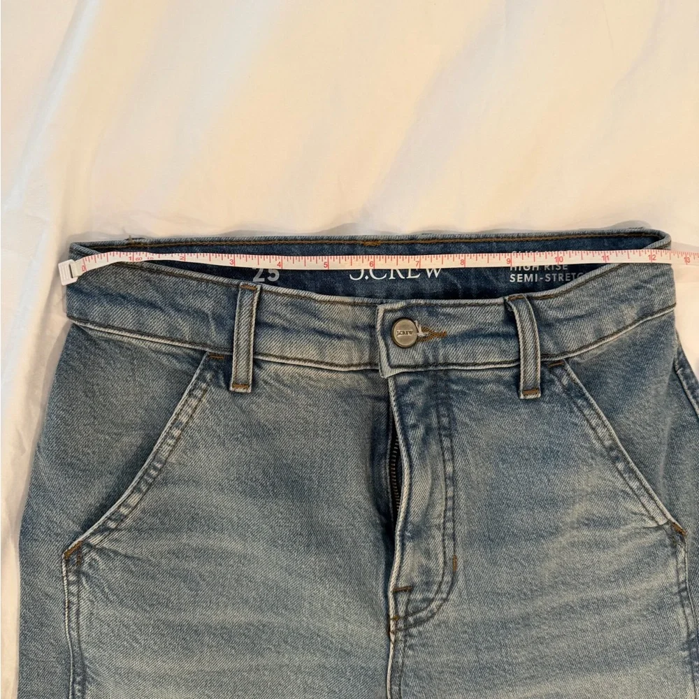 Jcrew high-rise semi-stretch utility slim wide jeans